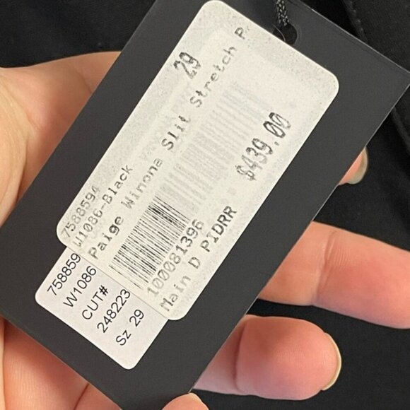 PAIGE Winona stretch-jersey slit cuff flared pants black NEW NWT size 29 - Picture 11 of 16